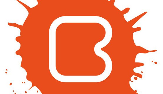 Bibks symbol. Stiliserat B i orange färg